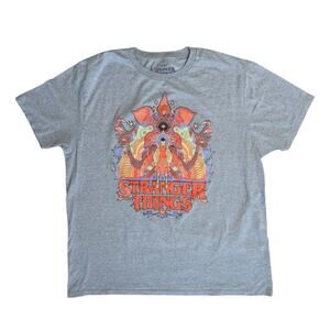 STRANGER THINGS Men’s Gray Short Sleeve Graphic T-Shirt